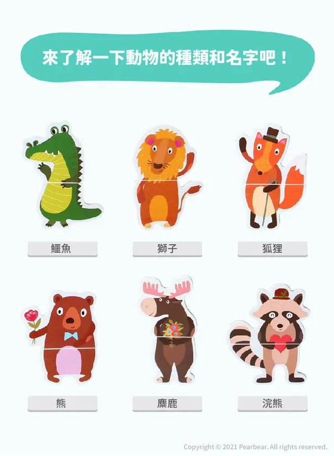 磁性配對拼圖-動物 AT-MRMP-001