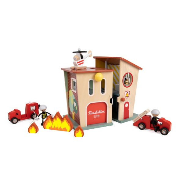 【德國Classic world客來喜經典木玩】木製小屋｜消防救援中心 Fire Station
