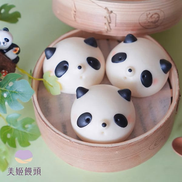 可愛貓熊鮮乳造型芝麻包