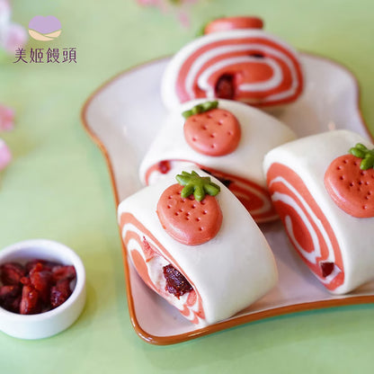 草莓瑞士捲鮮乳造型饅頭