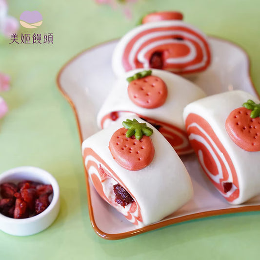 草莓瑞士捲鮮乳造型饅頭