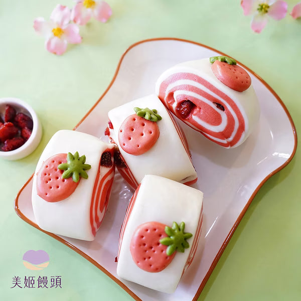 草莓瑞士捲鮮乳造型饅頭