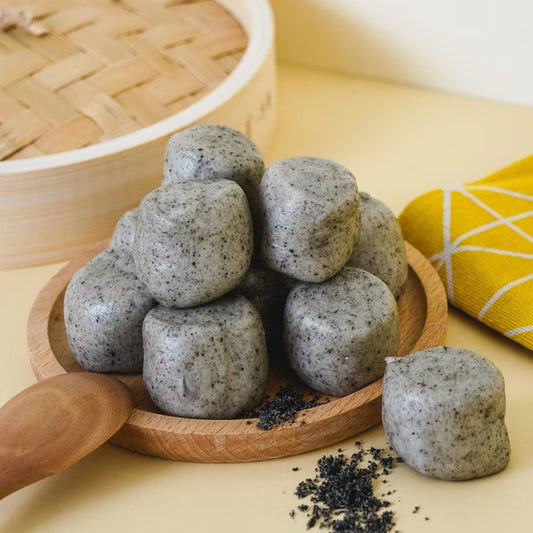 【沐甄豆】豆漿芝麻QQ米饅頭 408g/包 (24入)│🎈迷你Q彈多入組🎈低糖 減麩 全素