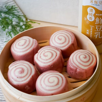 【沐甄豆】草莓圈圈豆漿饅頭 300g/包 (6入)│全素