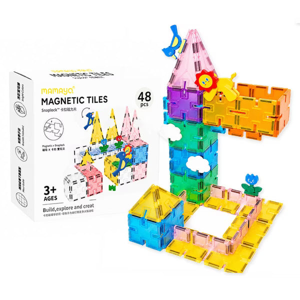 【mamayo】SnapLock™卡扣磁力片 標準透明色(48pcs)