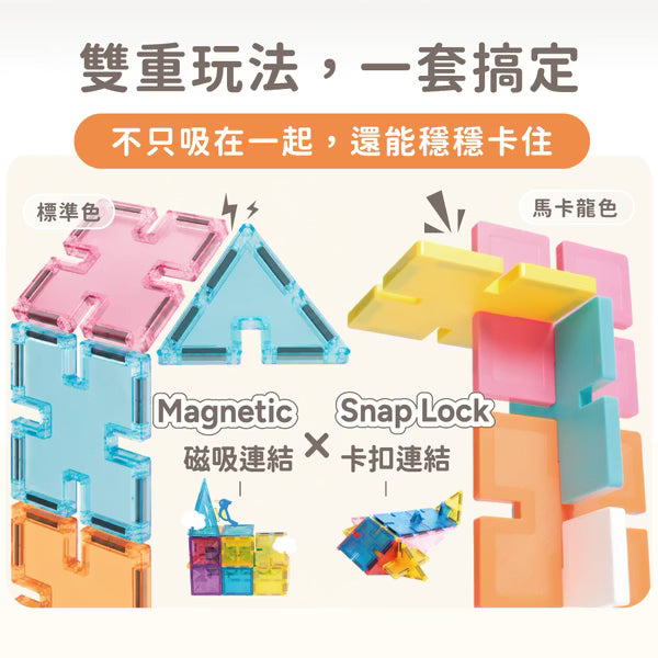 【mamayo】SnapLock™卡扣磁力片 標準透明色(48pcs)