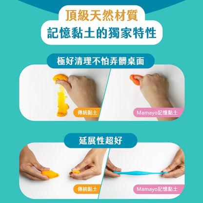【mamayo】記憶黏土 台灣製無毒黏土(6色/12色可選，含壓模、牌卡、擬人配件組、操作手冊)