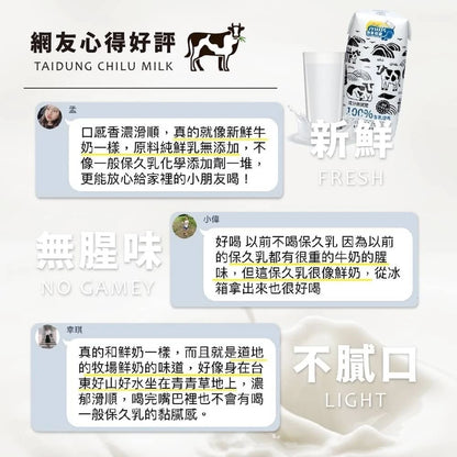 台東初鹿生乳100%保久乳 (成分無調整) （1pack6包）