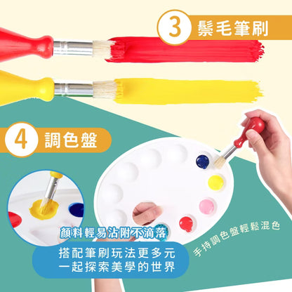 【mamayo】繪畫筆刷工具6件組(手指膏/顏料專用)