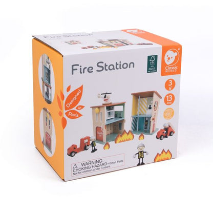 【德國Classic world客來喜經典木玩】木製小屋｜消防救援中心 Fire Station