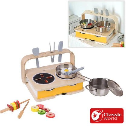 【德國Classic World客來喜經典木玩】小幫手雙面火烤爐 2 in 1 Tabletop Kitchen