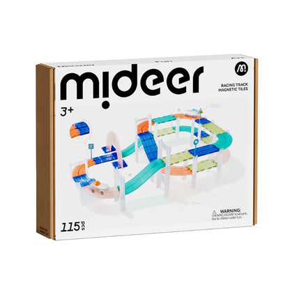 【mideer】多彩透光磁力片-交通軌道組(115PCS)