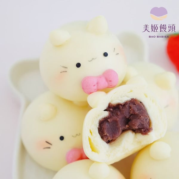 【美姬饅頭】C6. Hello小貓咪鮮乳造型紅豆包