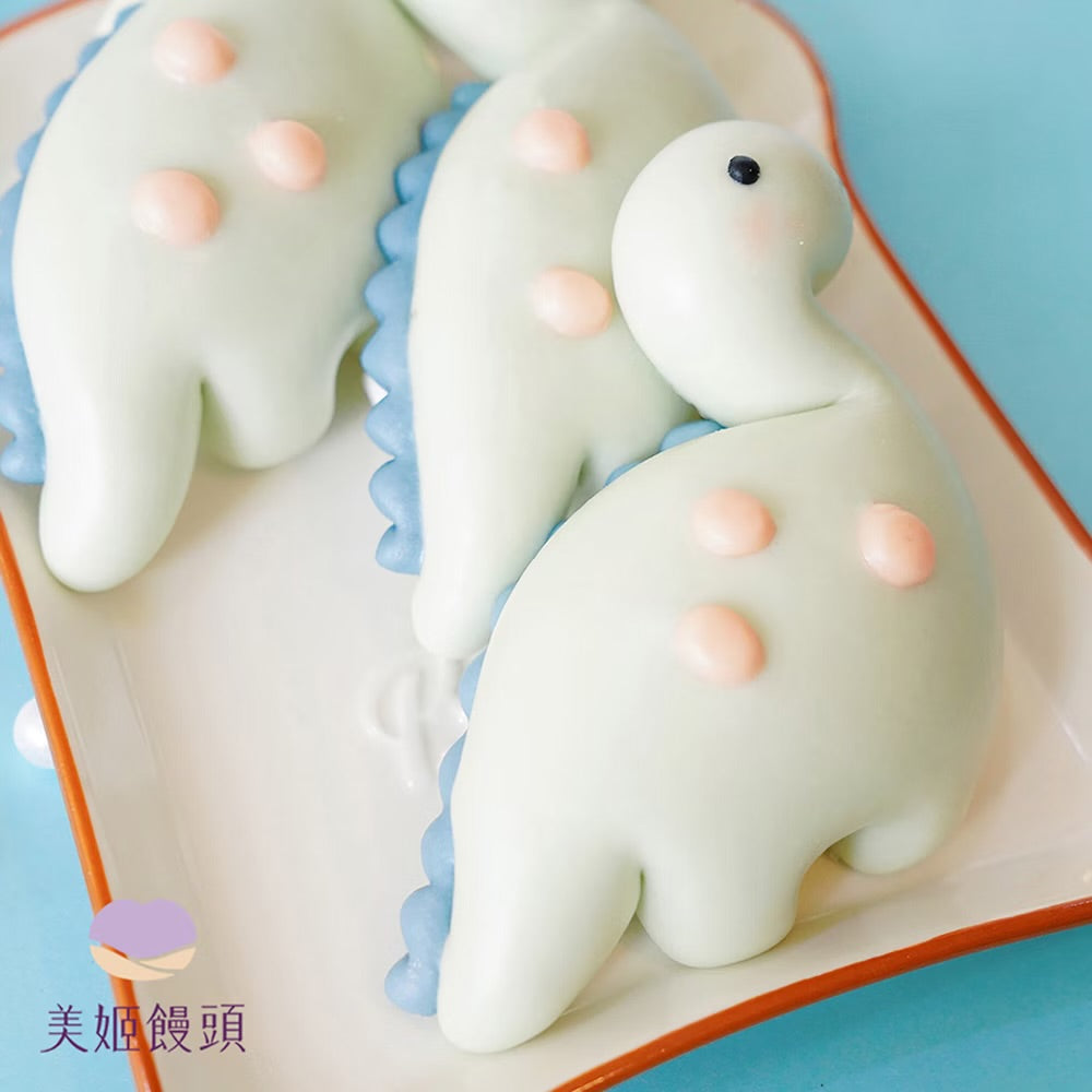 藍色小恐龍鮮乳造型饅頭