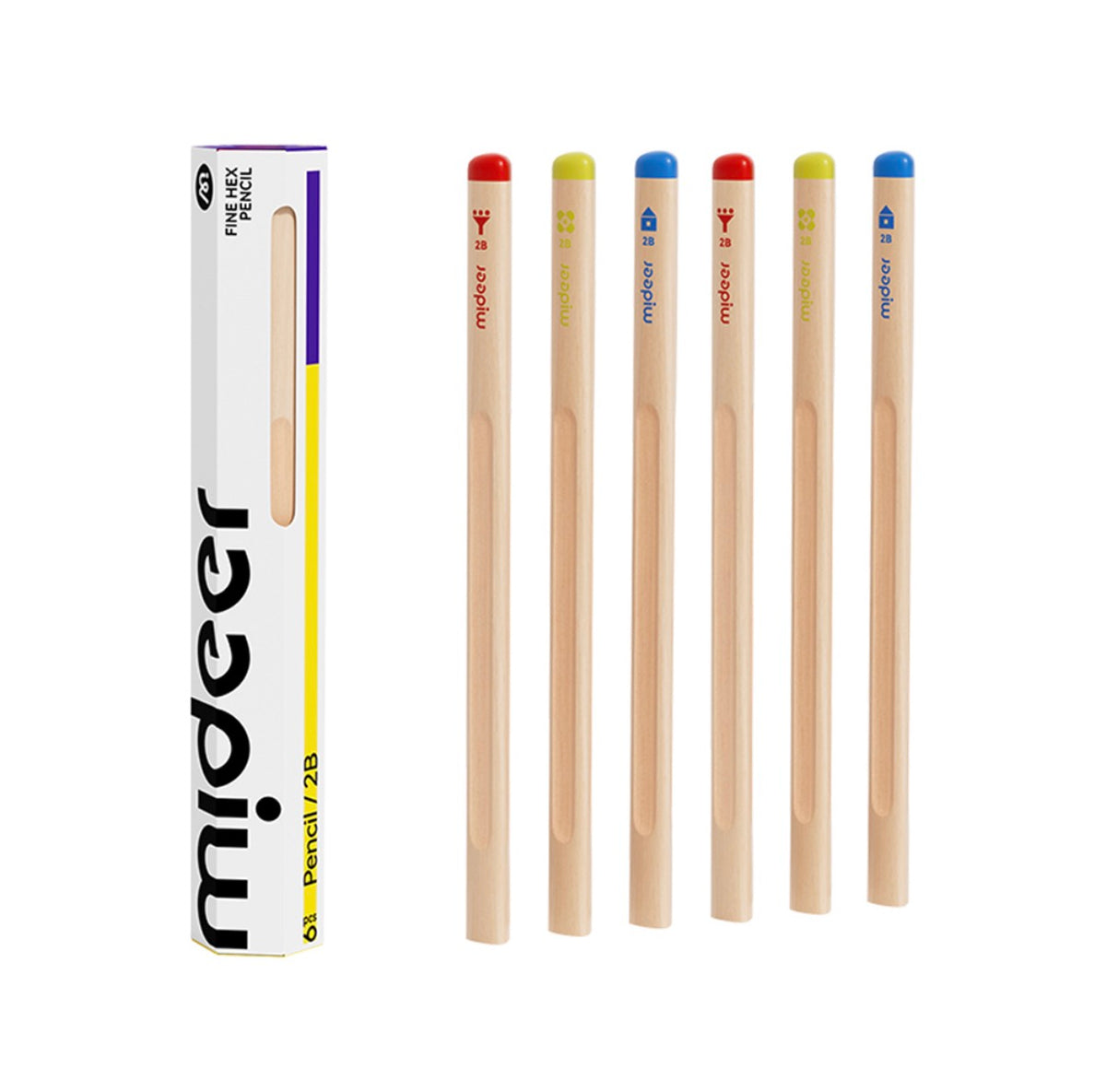 【mideer】兒童專用學習握柄鉛筆-2B(6pcs)