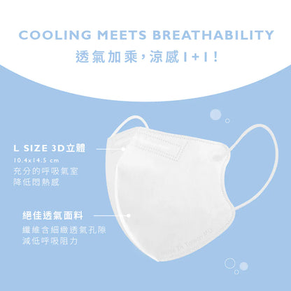 【COMFIZ】成人涼感立體醫療口罩L (10入)