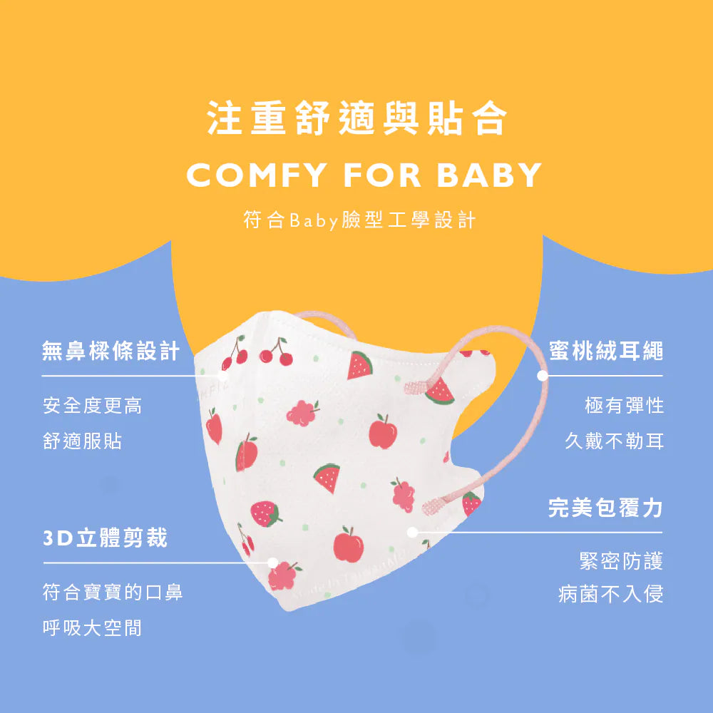 【Comfiz】0-18個月立體醫療口罩(XS) - 30入 大包裝